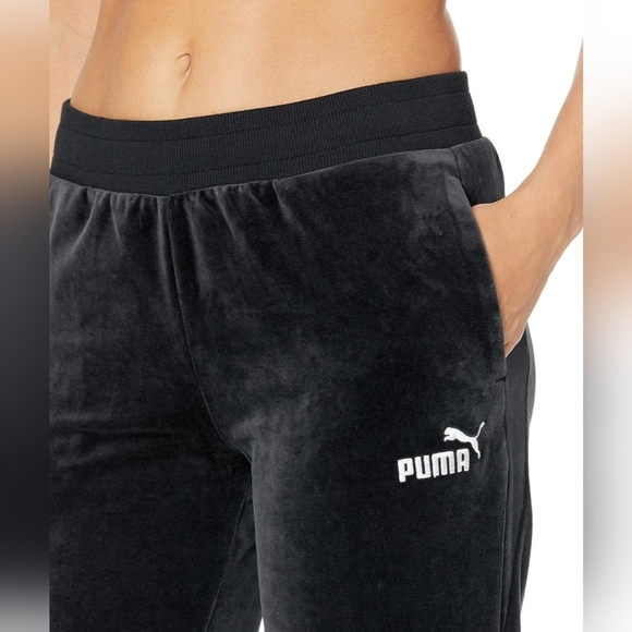 PUMA Women's Velour Joggers Pants Charcoal Grey Black Loungewear Size XS - Picture 3 of 14